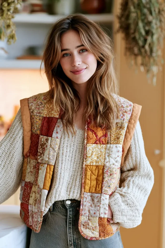 Cozy Cropped Quilt Vest for Easy Layering