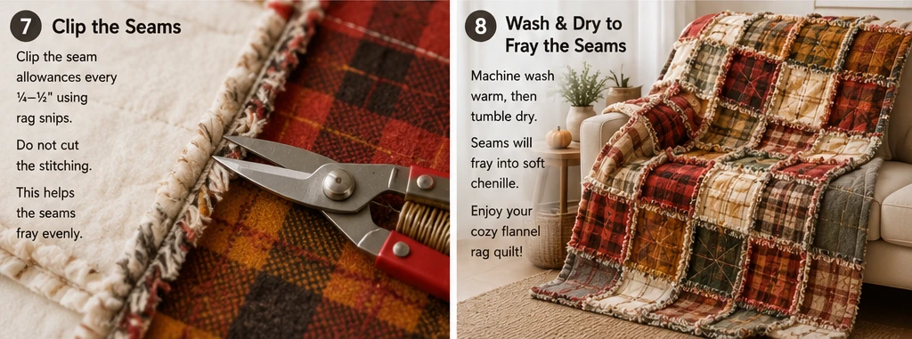 Cozy Flannel Rag Quilts for Soft Autumn Comfort