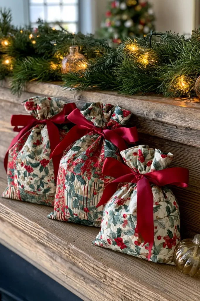 Easy Quilted Drawstring Gift Bags for Beginners