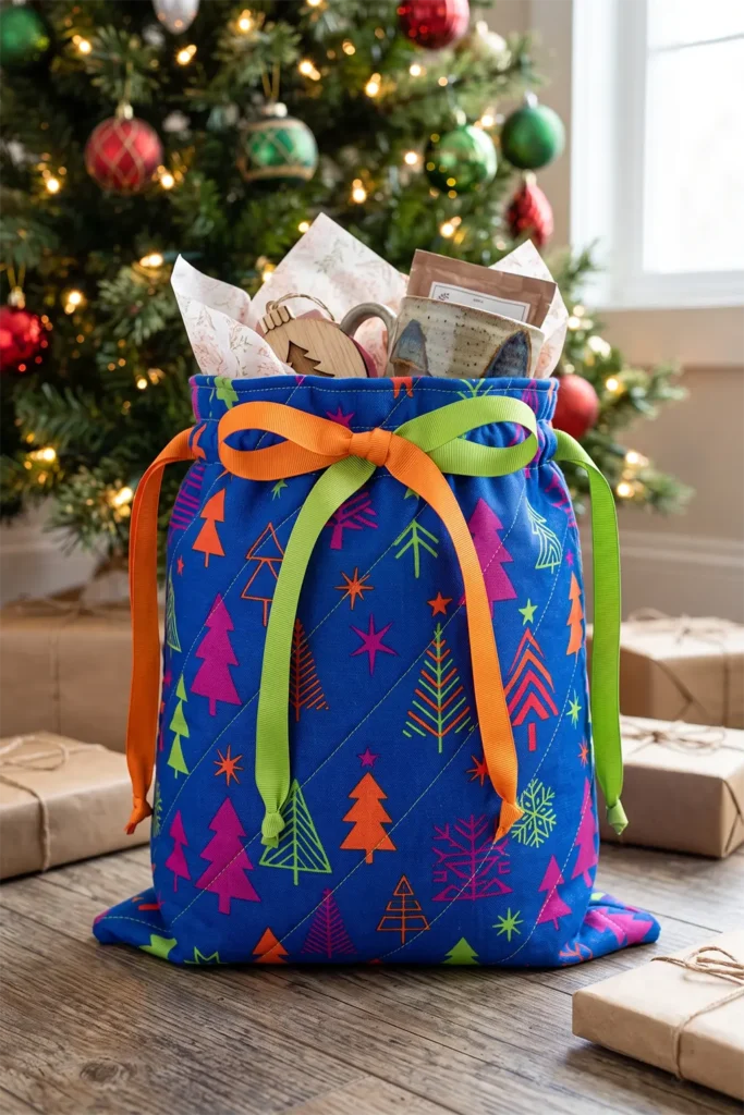 Easy Quilted Drawstring Gift Bags for Beginners