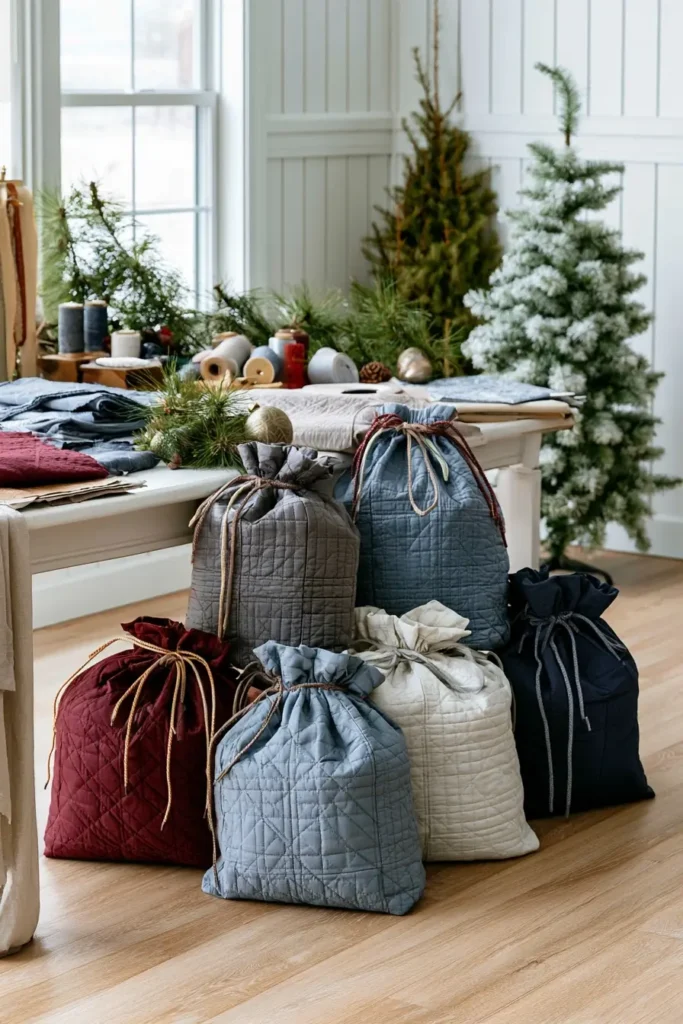 Easy Quilted Drawstring Gift Bags for Beginners