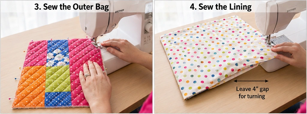 Easy Quilted Drawstring Gift Bags for Beginners