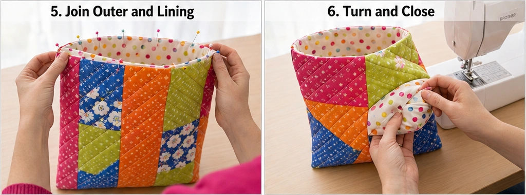 Easy Quilted Drawstring Gift Bags for Beginners