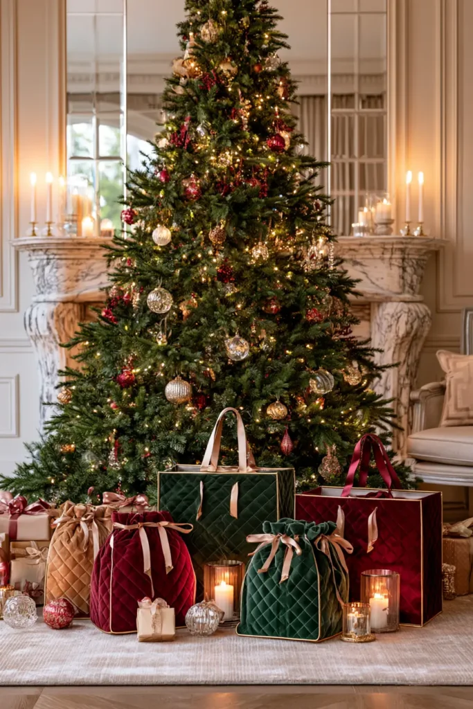 Elegant Velvet Quilted Gift Bags for Luxury Presents