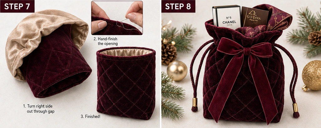 Elegant Velvet Quilted Gift Bags for Luxury Presents