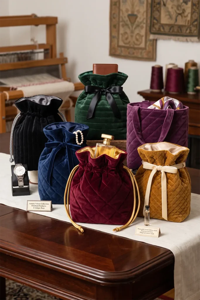 Elegant Velvet Quilted Gift Bags for Luxury Presents