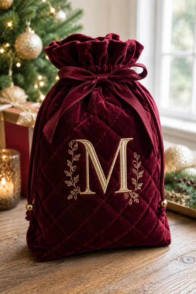 Elegant Velvet Quilted Gift Bags for Luxury Presents