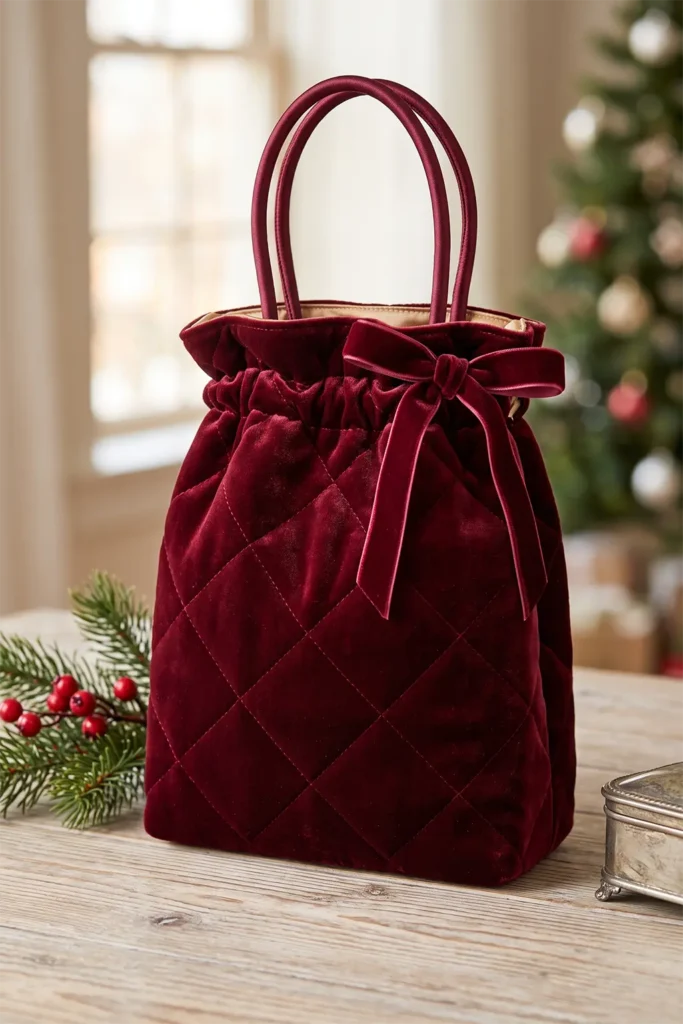 Elegant Velvet Quilted Gift Bags for Luxury Presents