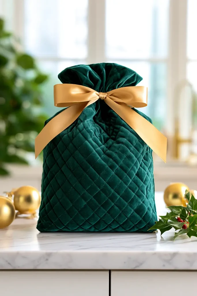 Elegant Velvet Quilted Gift Bags for Luxury Presents