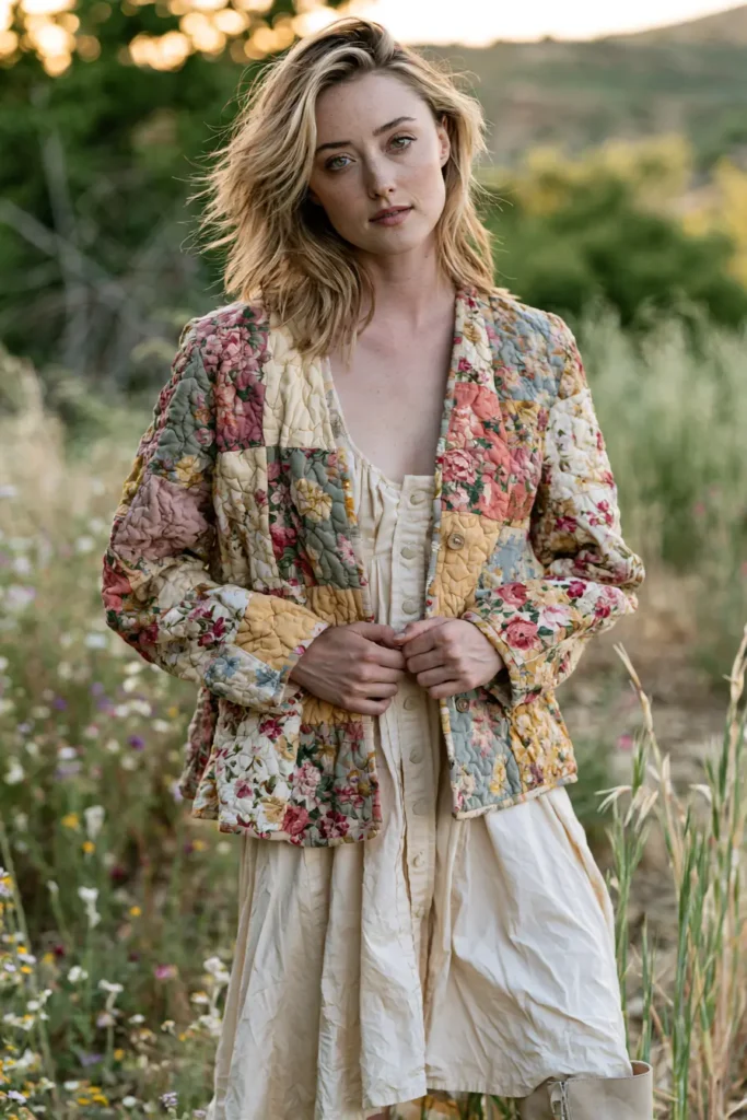 Floral Prairie Quilt Jacket for Soft Vintage Style