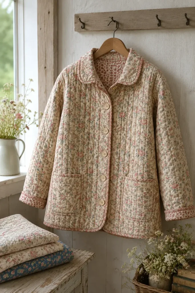 Floral Prairie Quilt Jacket for Soft Vintage Style