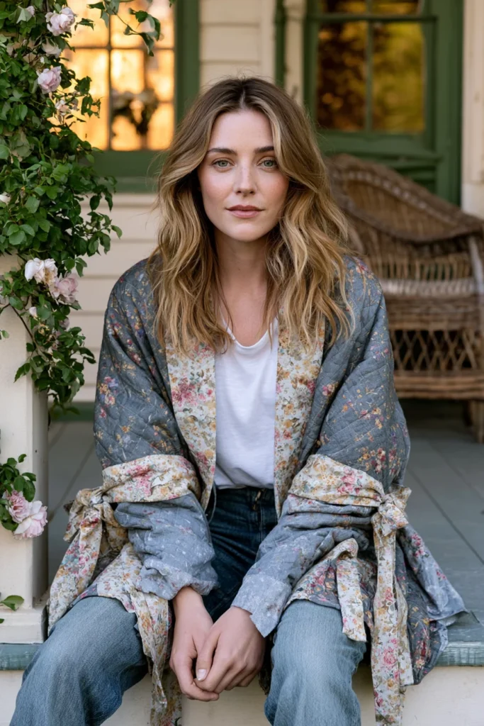 Floral Prairie Quilt Jacket for Soft Vintage Style