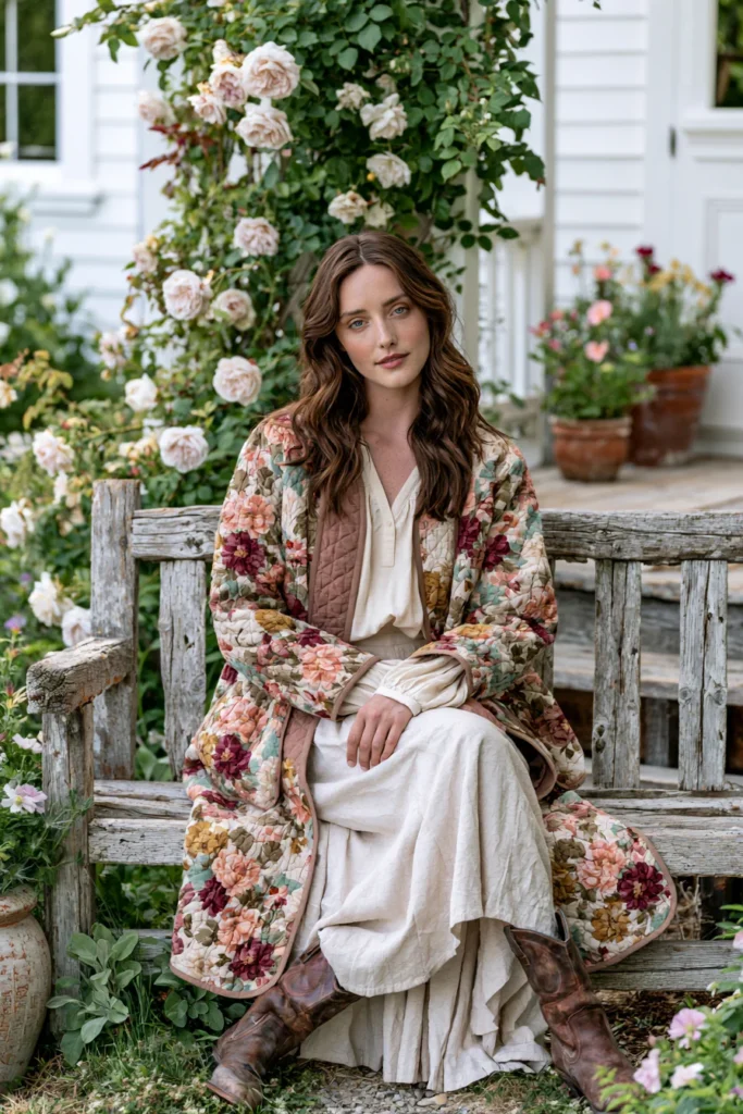 Floral Prairie Quilt Jacket for Soft Vintage Style