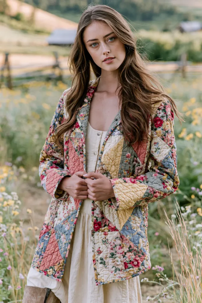 Floral Prairie Quilt Jacket for Soft Vintage Style