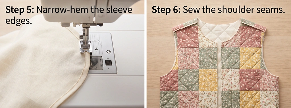Flutter Sleeve Patchwork Quilt Top for Feminine Farmhouse Elegance