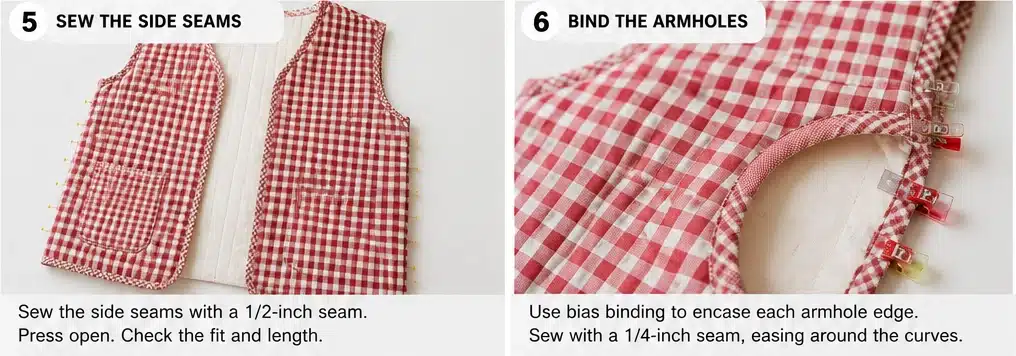 Gingham Quilted Vest with Country Cottage Appeal