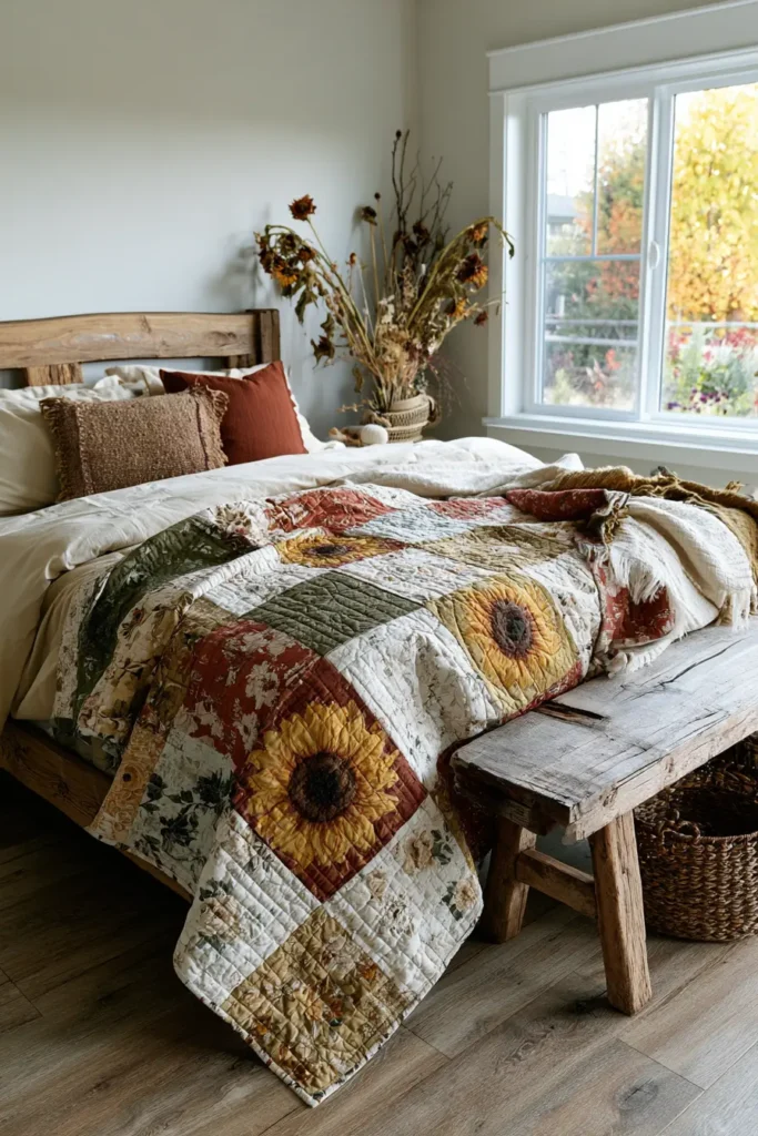 Golden Sunflower Quilt Patterns for Bright Autumn Décor