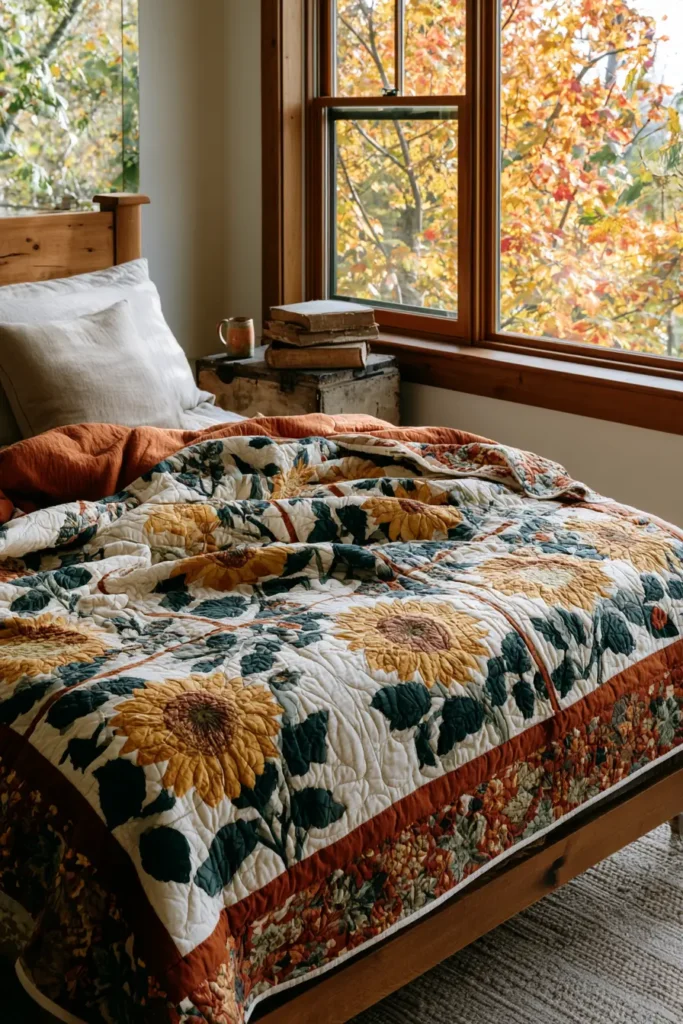 Golden Sunflower Quilt Patterns for Bright Autumn Décor
