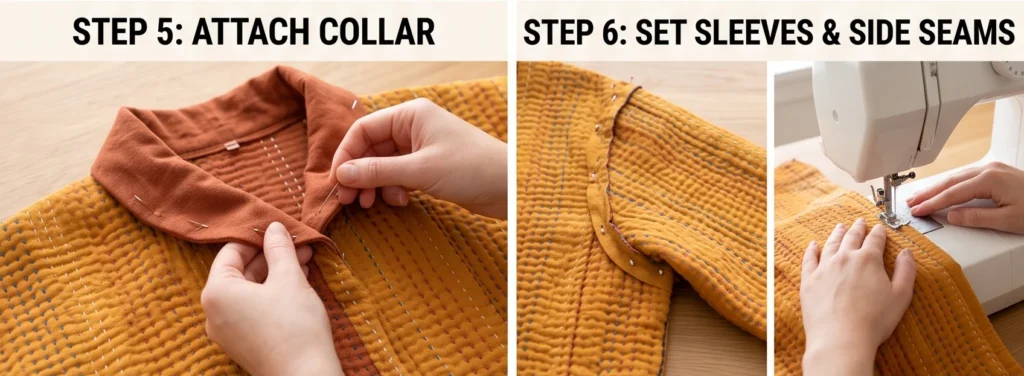 Hand-Stitched Kantha Quilt Jacket with Heirloom Character