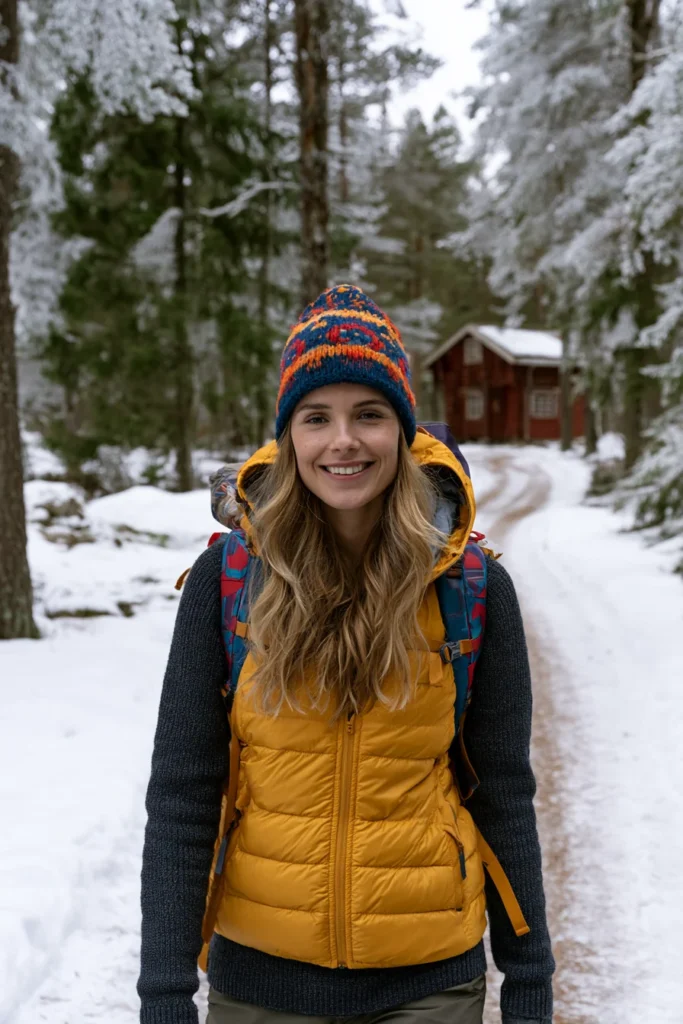 Hooded Quilted Vest for Cozy Outdoor Nordic Comfort