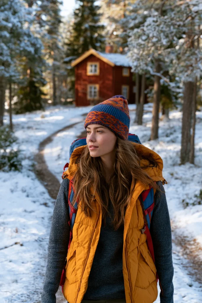 Hooded Quilted Vest for Cozy Outdoor Nordic Comfort