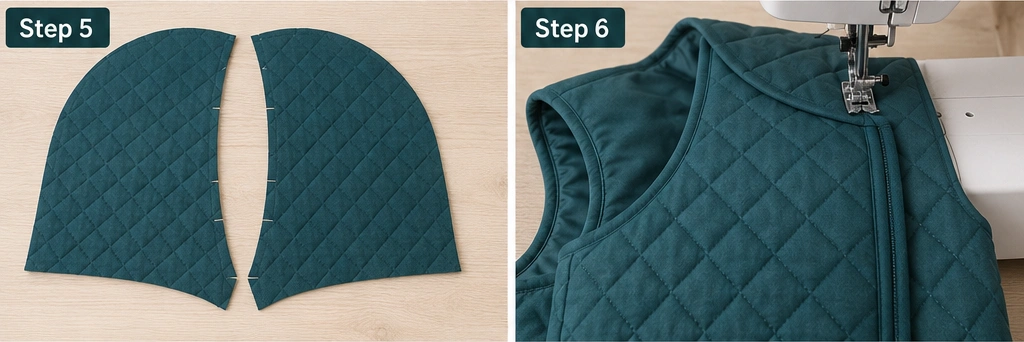 Hooded Quilted Vest for Cozy Outdoor Nordic Comfort