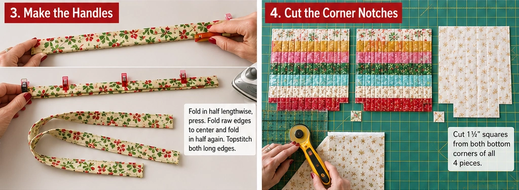 Jelly Roll Quilted Gift Bags for Last-Minute Sewing