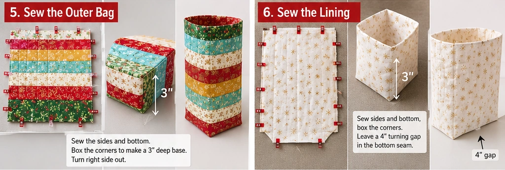 Jelly Roll Quilted Gift Bags for Last-Minute Sewing