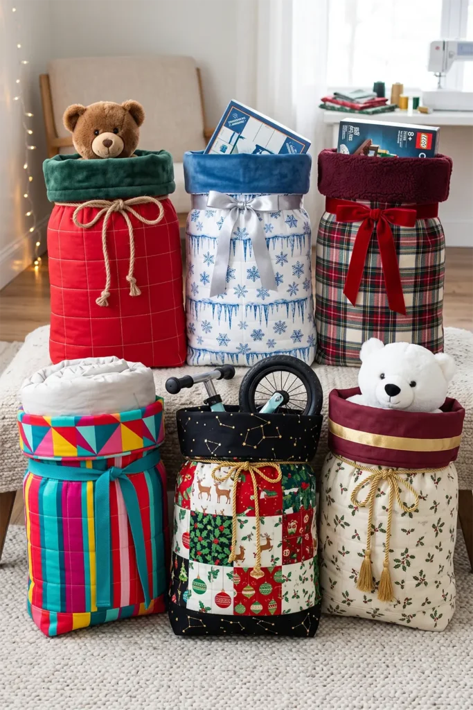 Jumbo Quilted Santa Sacks for Oversized Presents