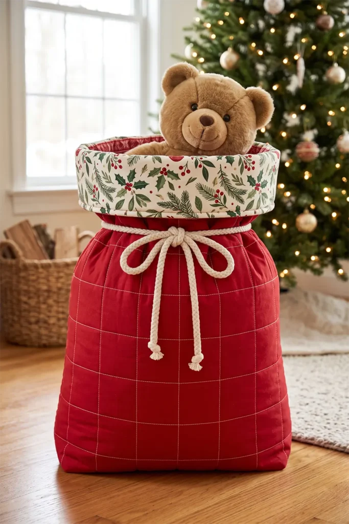 Jumbo Quilted Santa Sacks for Oversized Presents