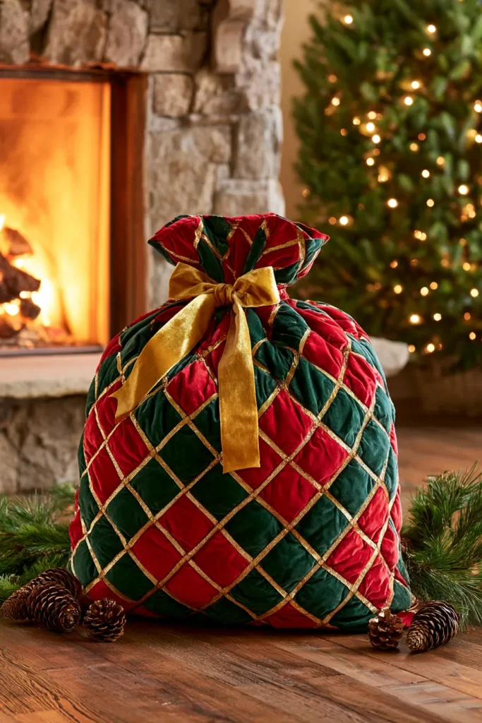 Jumbo Quilted Santa Sacks for Oversized Presents