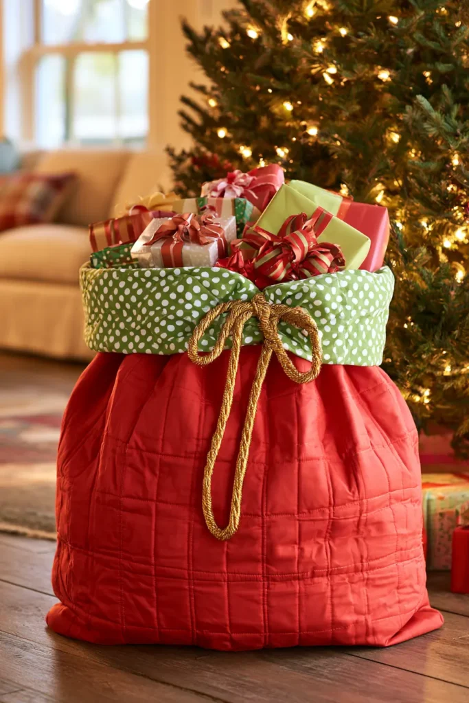 Jumbo Quilted Santa Sacks for Oversized Presents