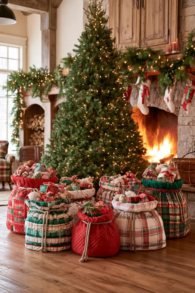 Jumbo Quilted Santa Sacks for Oversized Presents