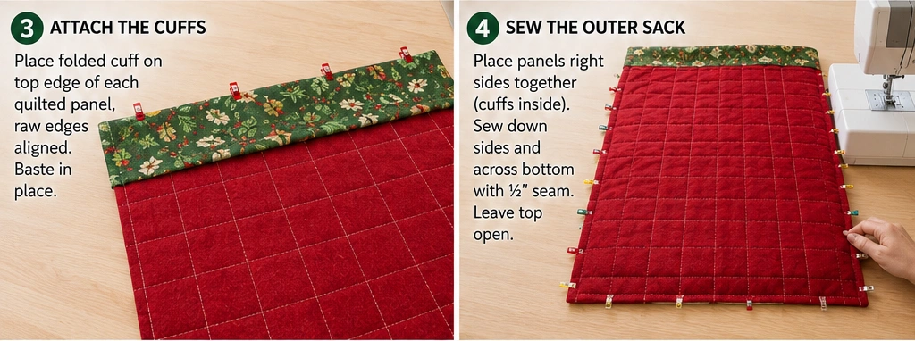 Jumbo Quilted Santa Sacks for Oversized Presents