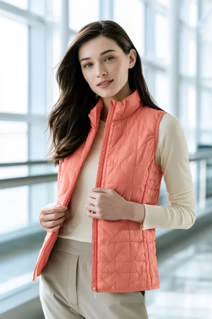 Lightweight Packable Quilted Vest for Effortless Travel Style