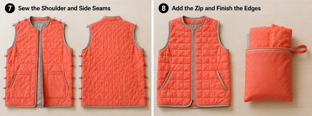 Lightweight Packable Quilted Vest for Effortless Travel Style