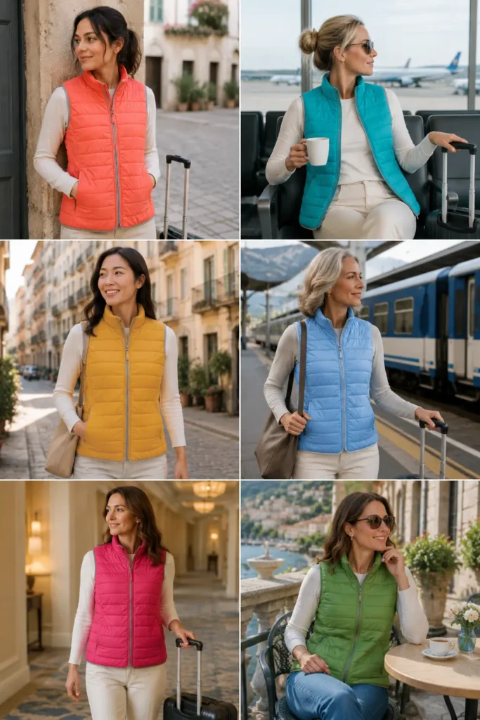 Lightweight Packable Quilted Vest for Effortless Travel Style