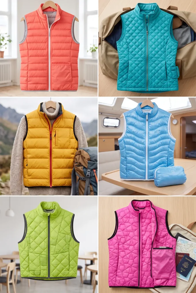 Lightweight Packable Quilted Vest for Effortless Travel Style