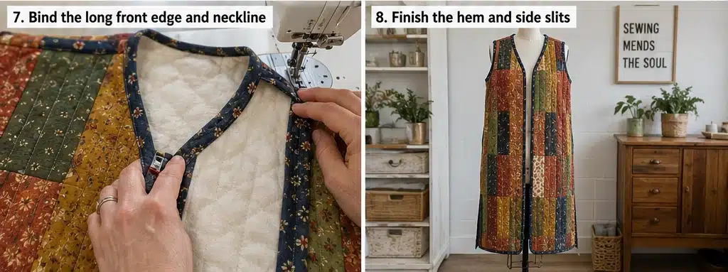 Longline Quilted Duster Vest for Effortless Layering