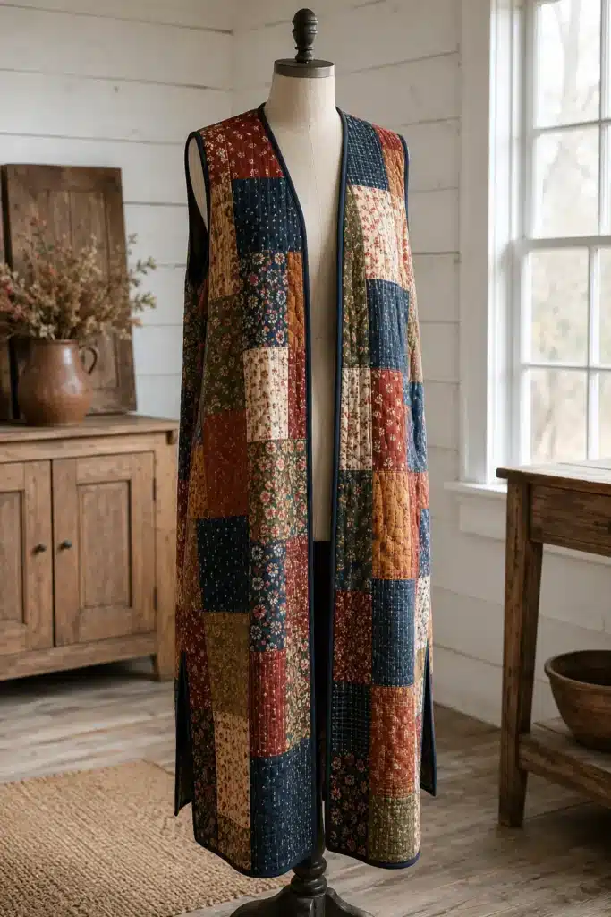 Longline Quilted Duster Vest for Effortless Layering