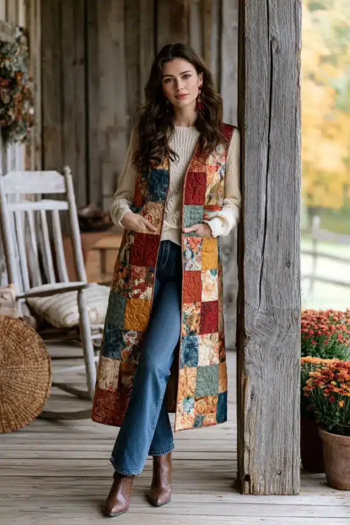 Longline Quilted Duster Vest for Effortless Layering