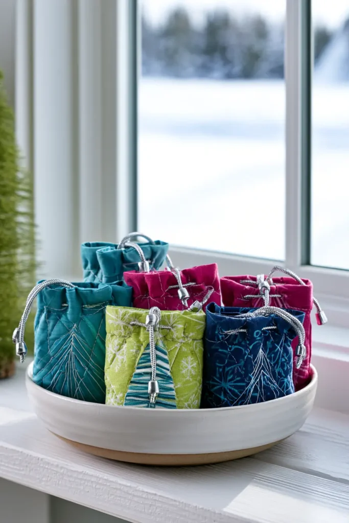 Mini Quilted Gift Pouches for Stocking Stuffers