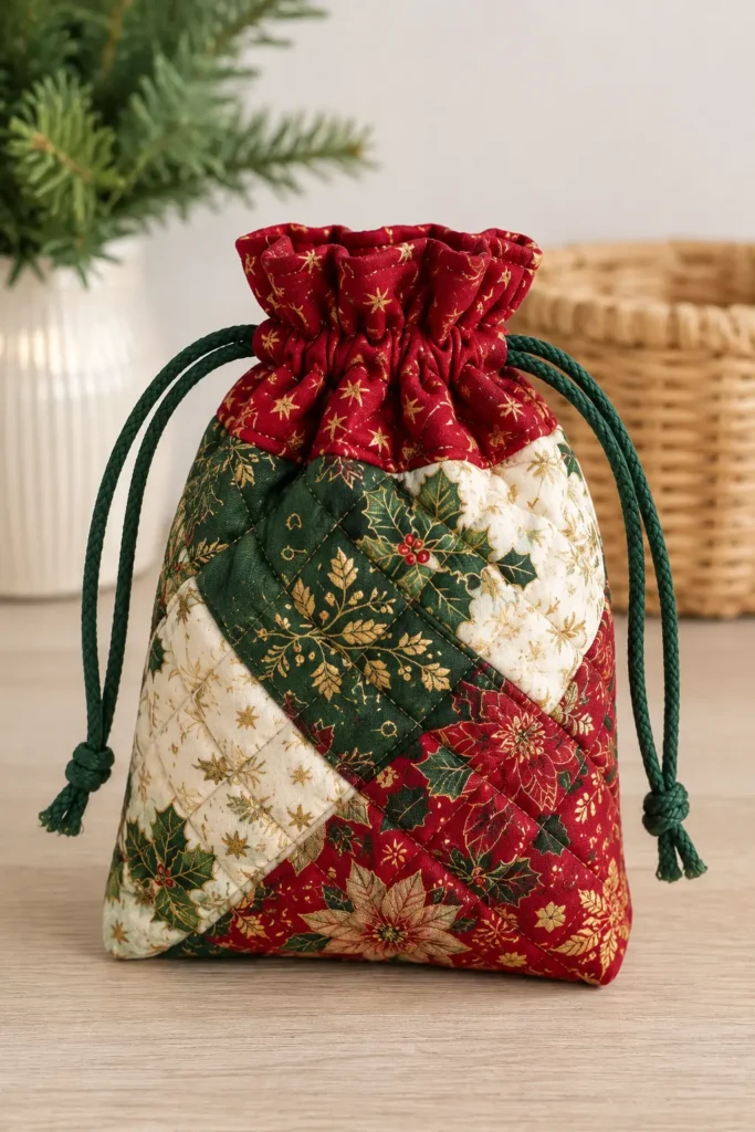 Mini Quilted Gift Pouches for Stocking Stuffers