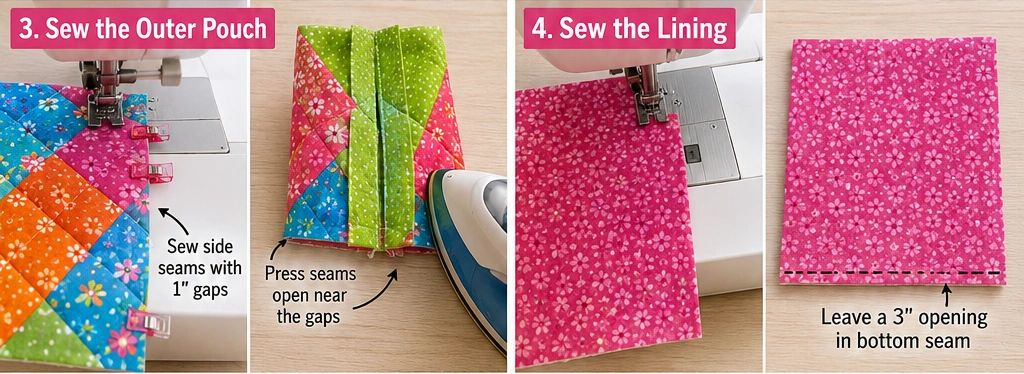 Mini Quilted Gift Pouches for Stocking Stuffers