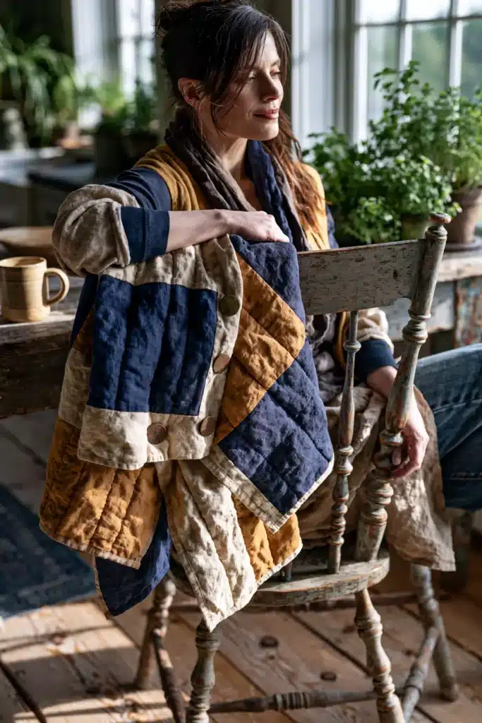 Neutral Linen-Blend Quilted Vest for Everyday Elegance