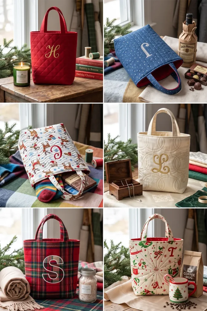 Personalized Monogrammed Quilted Gift Bags