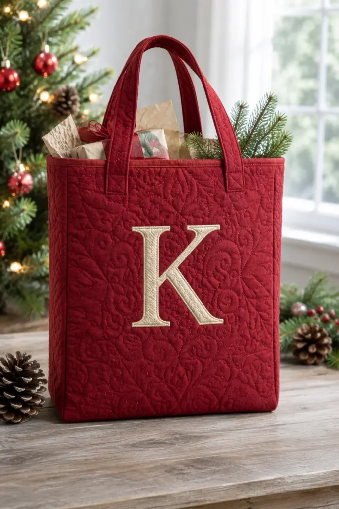 Personalized Monogrammed Quilted Gift Bags