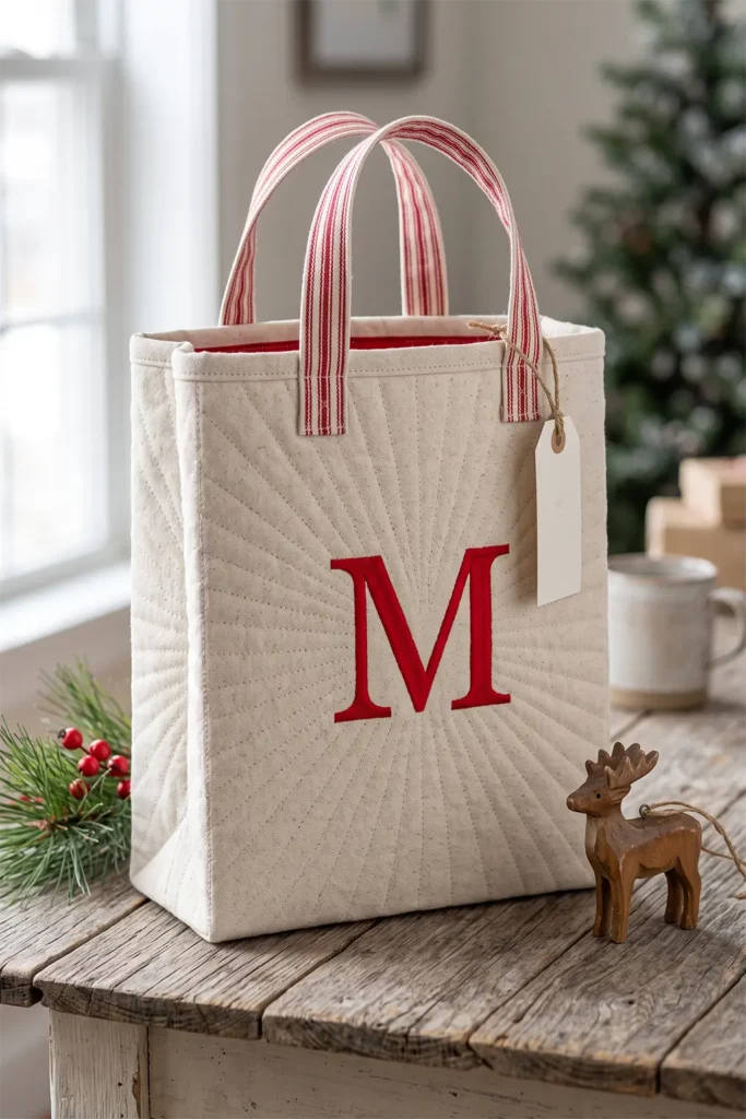 Personalized Monogrammed Quilted Gift Bags