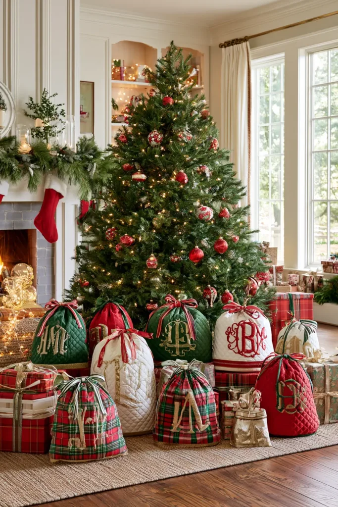 Personalized Monogrammed Quilted Gift Bags