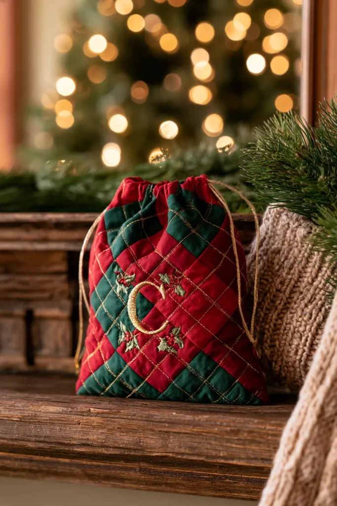 Personalized Monogrammed Quilted Gift Bags